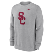 USC Trojans Men's Nike Gray SC Interlock Logo Fleece Sweatshirt